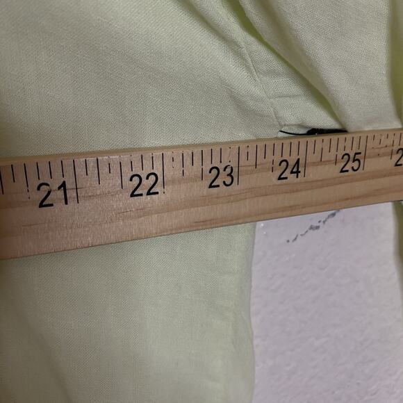 YFB Young Fabulous & Broke Lime Yellow Button Down Linen Blend Shirt Dress Sz S - Picture 6 of 10